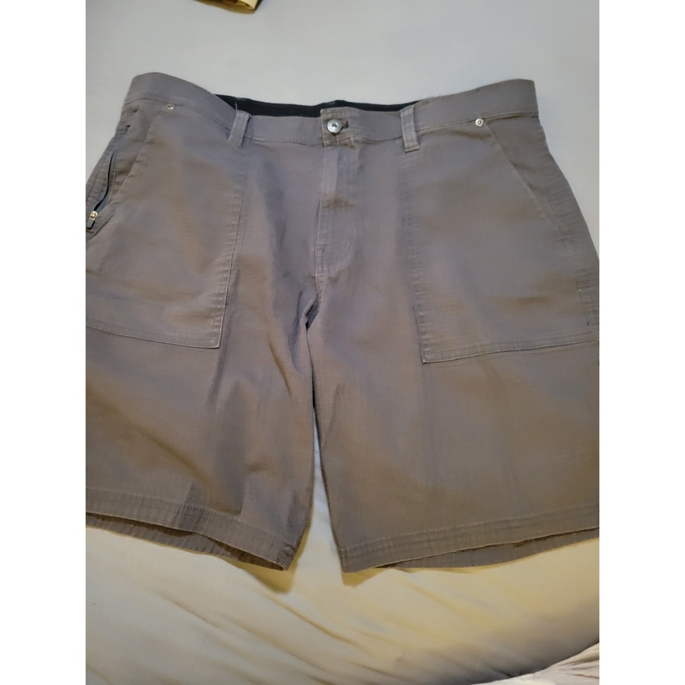 Weatherproof Ripstop Shorts Men's 38 Dark Gray Flat Front Cotton Blend